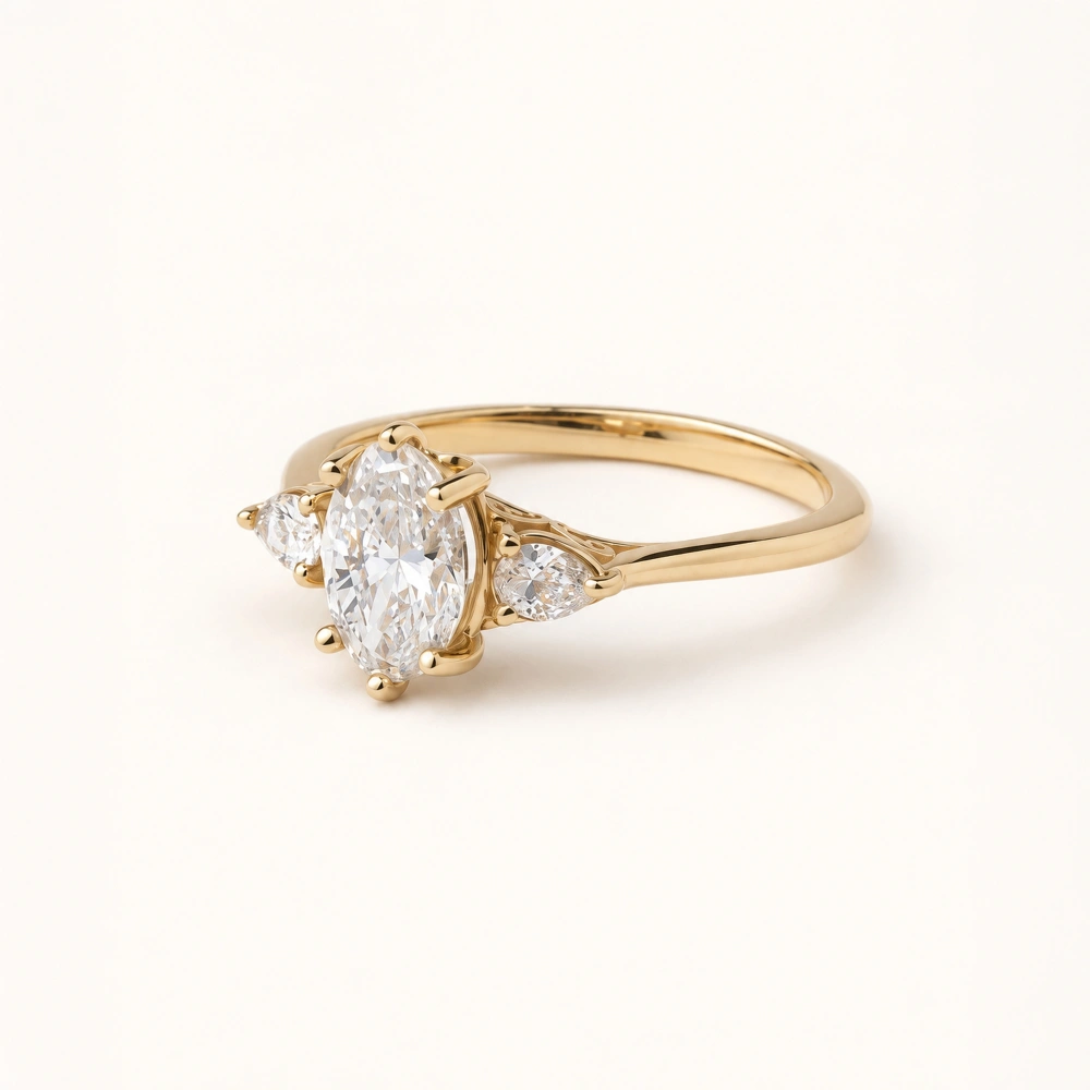 1.25 Ct Oval Laboratuvar Pırlanta Yüzük