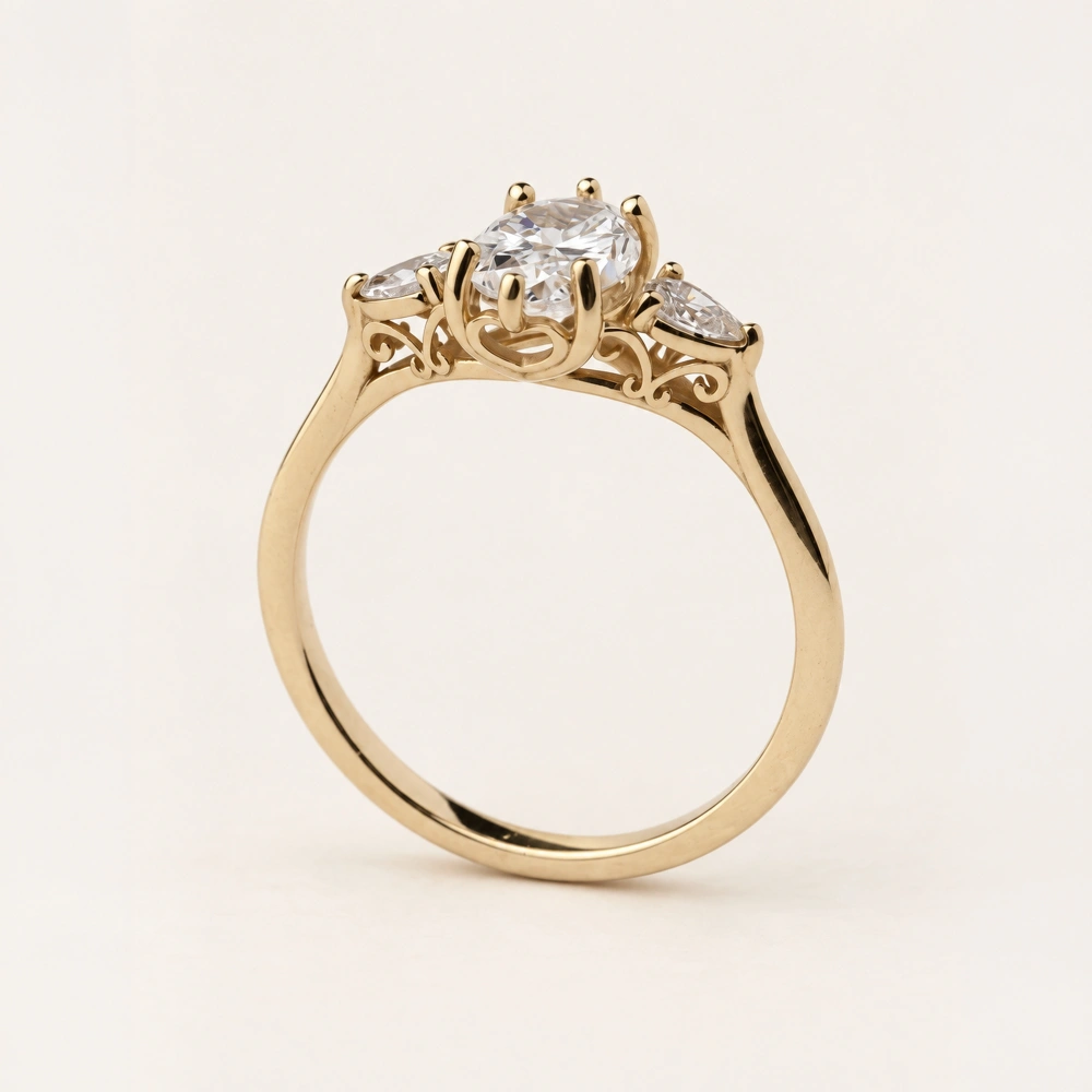 1.25 Ct Oval Laboratuvar Pırlanta Yüzük