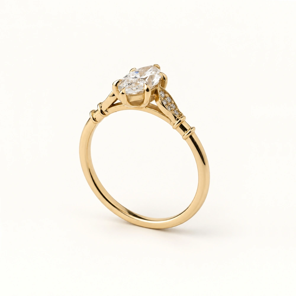 1.06 Ct Markiz Laboratuvar Pırlanta Yüzük