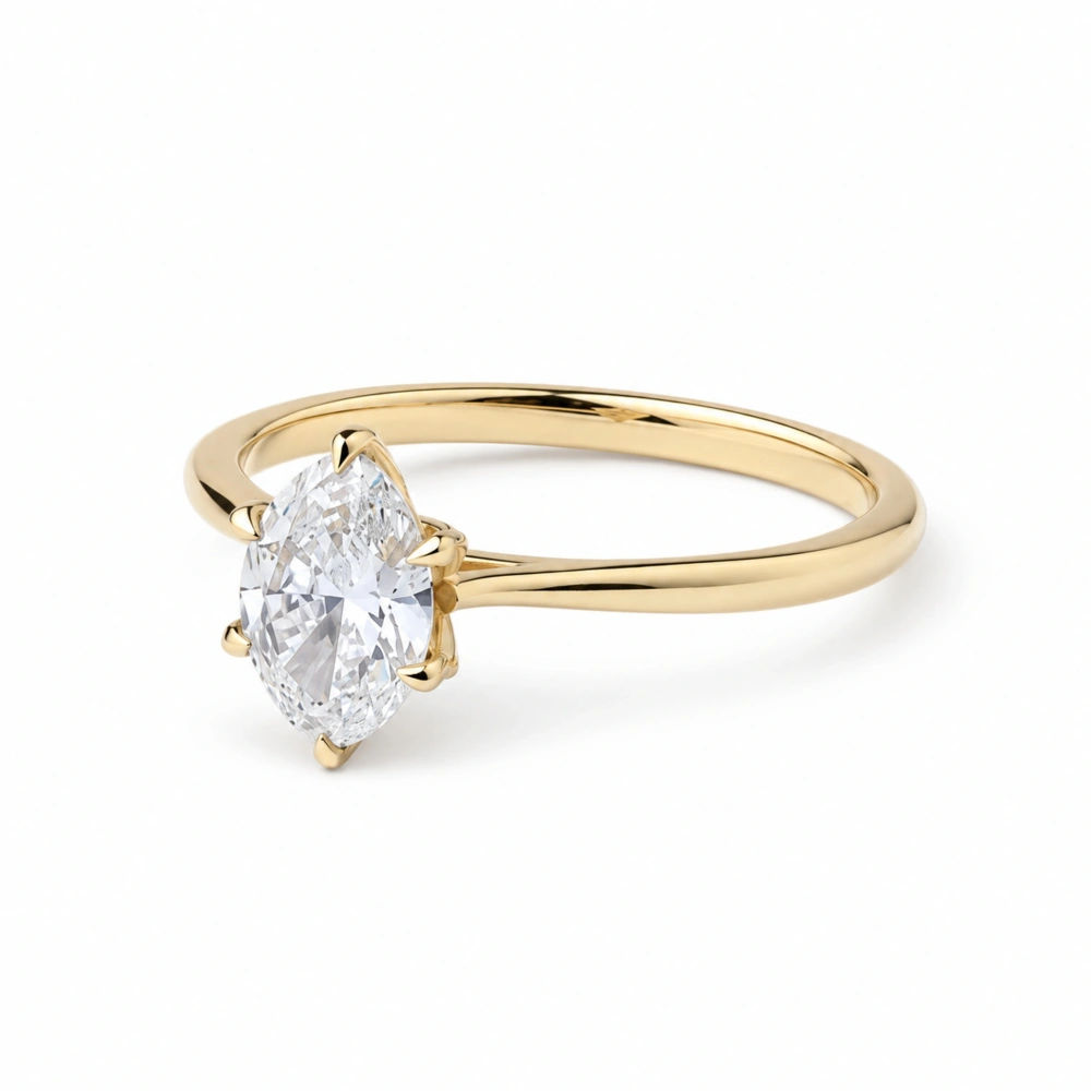 1.18 Ct Oval Laboratuvar Pırlanta Yüzük