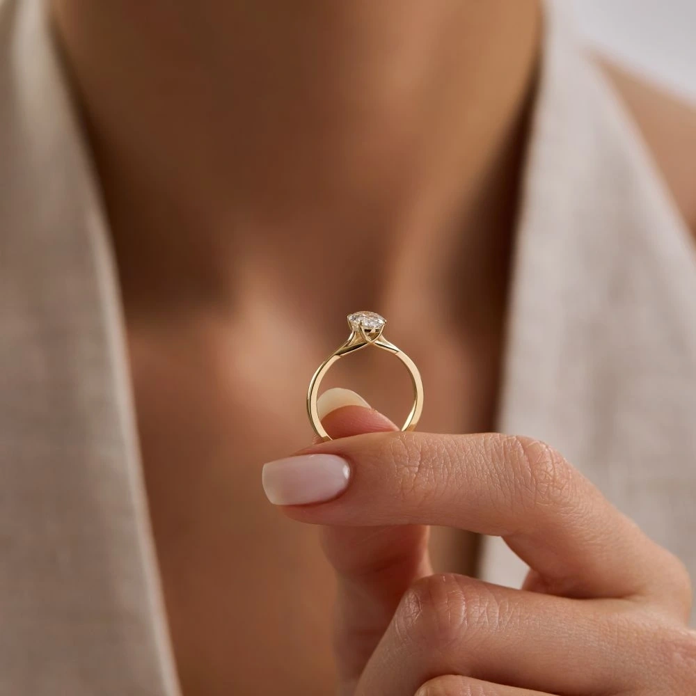 1.00 CT Lab Grown Pırlanta Tektaş Yüzük