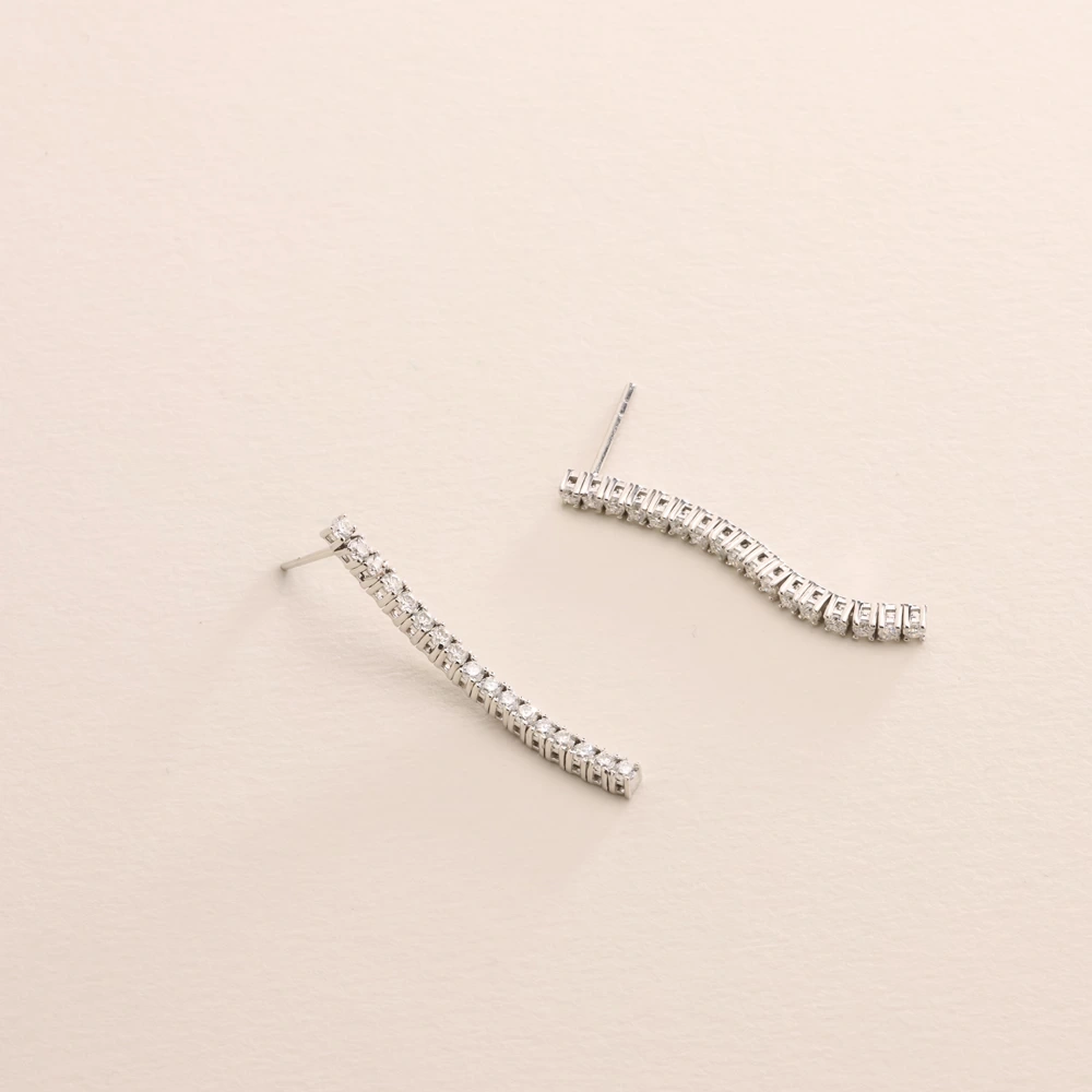 1.00 CT Pırlanta Suyolu Küpe