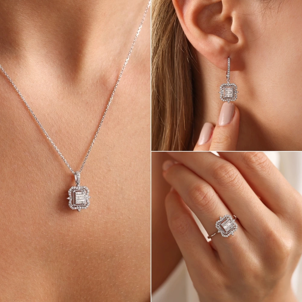 1.05 CT Pırlanta Baget Set