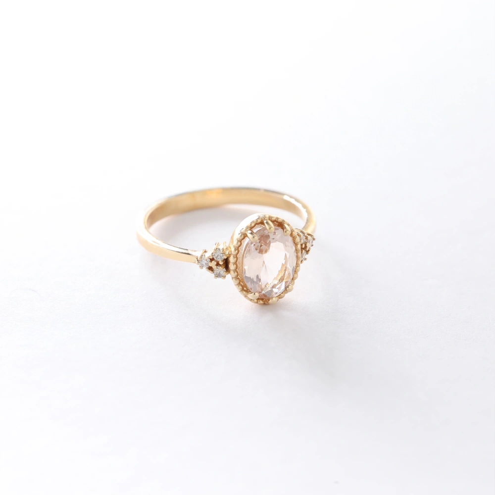 1.10 CT Morganite & Pırlanta Yüzük