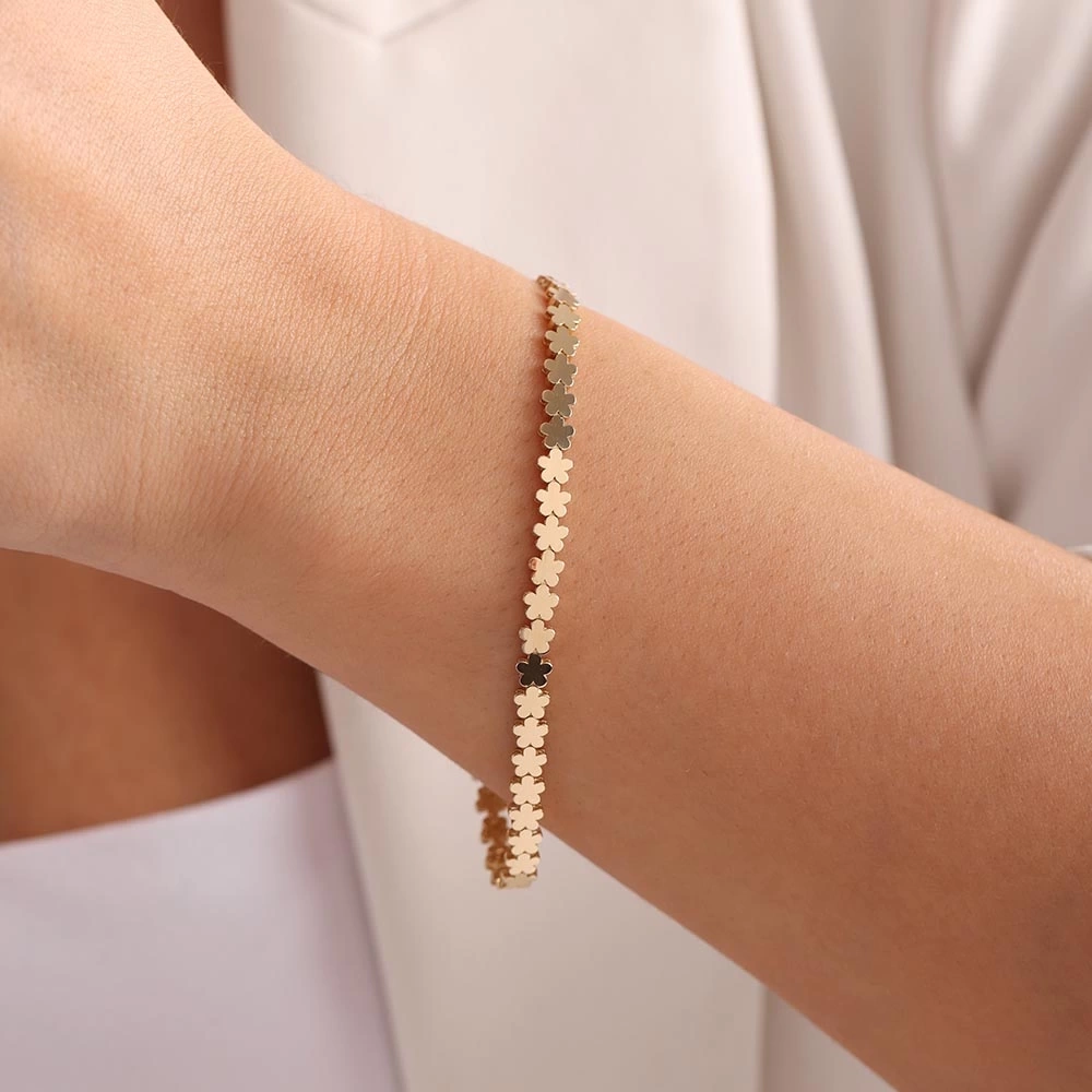 Papatyalı 14 Ayar Altın Bileklik