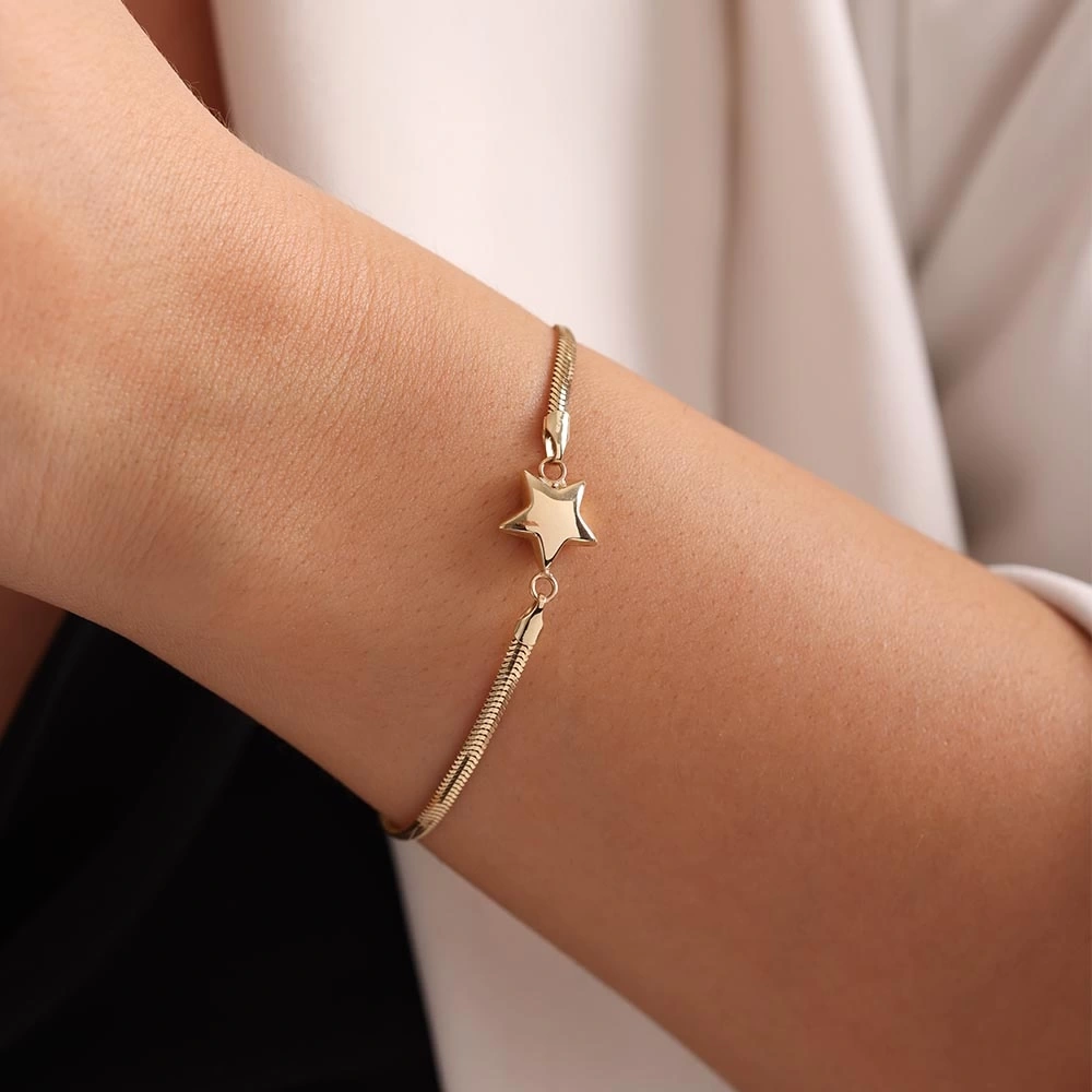 Yıldız 14 Ayar Altın Bileklik