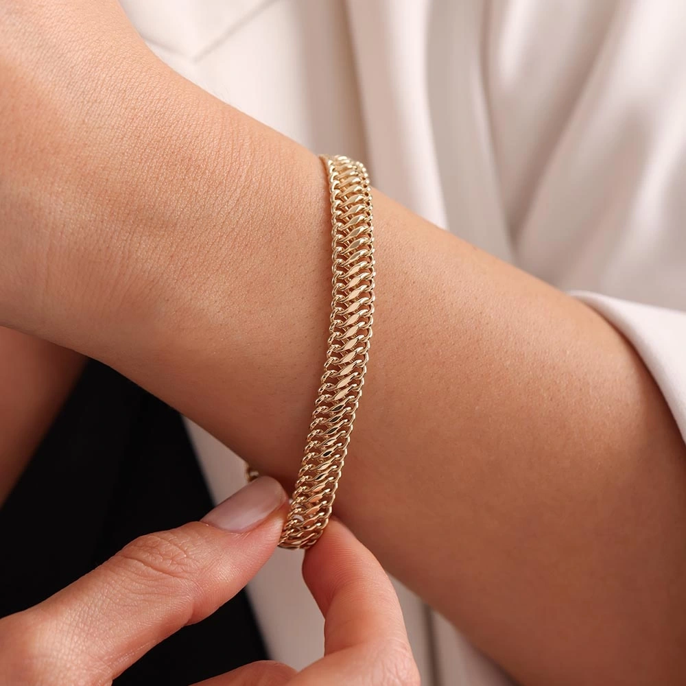 Örgü 14 Ayar Altın Bileklik