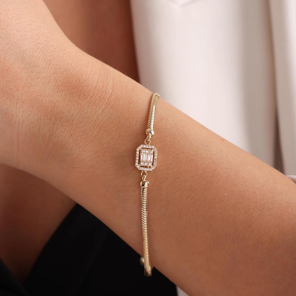 Bagetli 14 Ayar Altın Bileklik