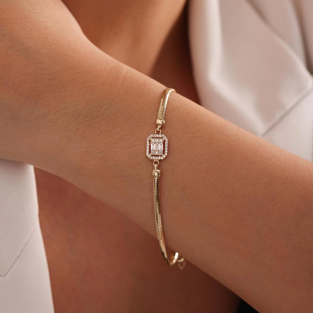 Bagetli 14 Ayar Altın Bileklik