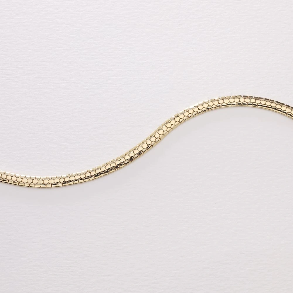 Yılan Derisi Desenli 14 Ayar Altın Bileklik