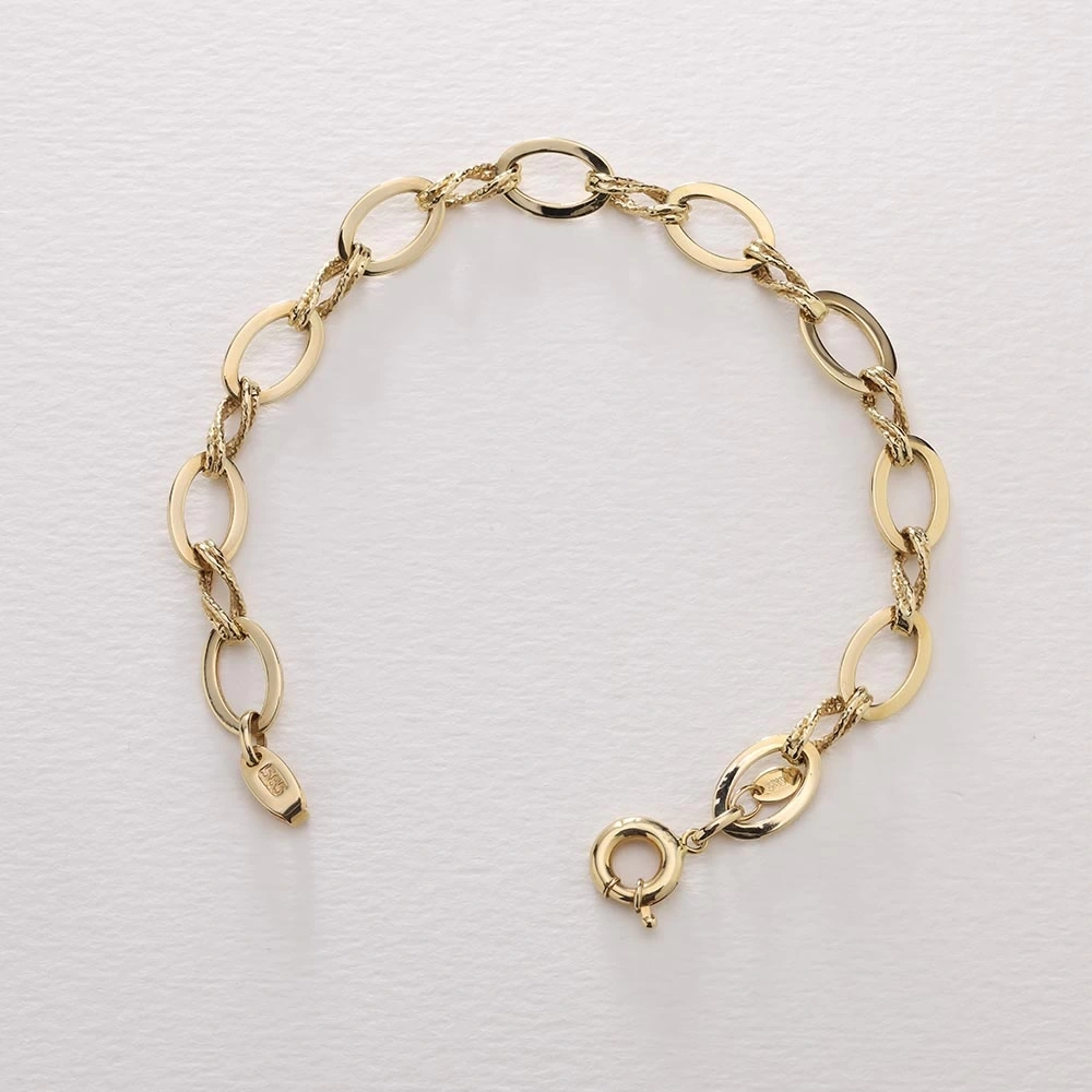 Halkalı 14 Ayar Altın Bileklik