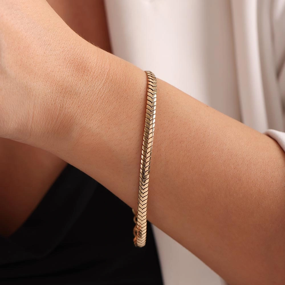 İtalyan Balıksırtı 14 Ayar Altın Bileklik