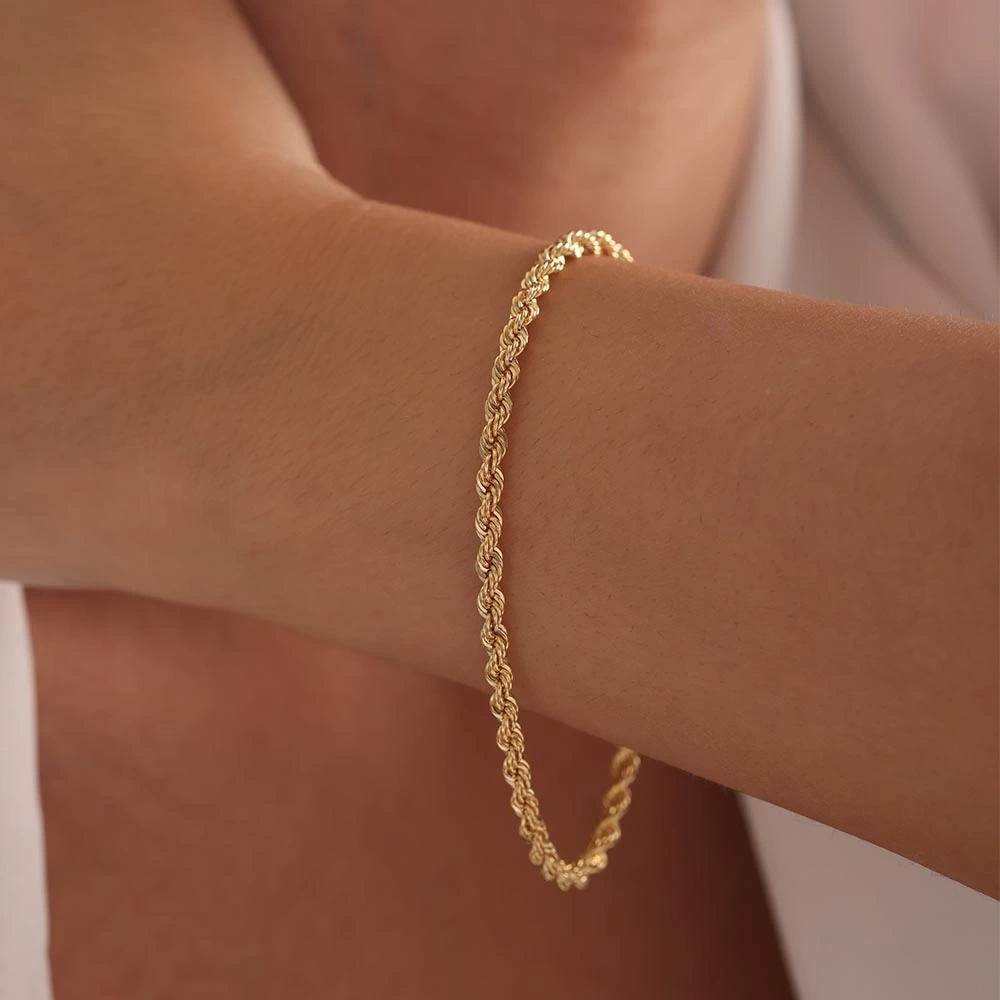 Burgulu 14 Ayar Altın Bileklik