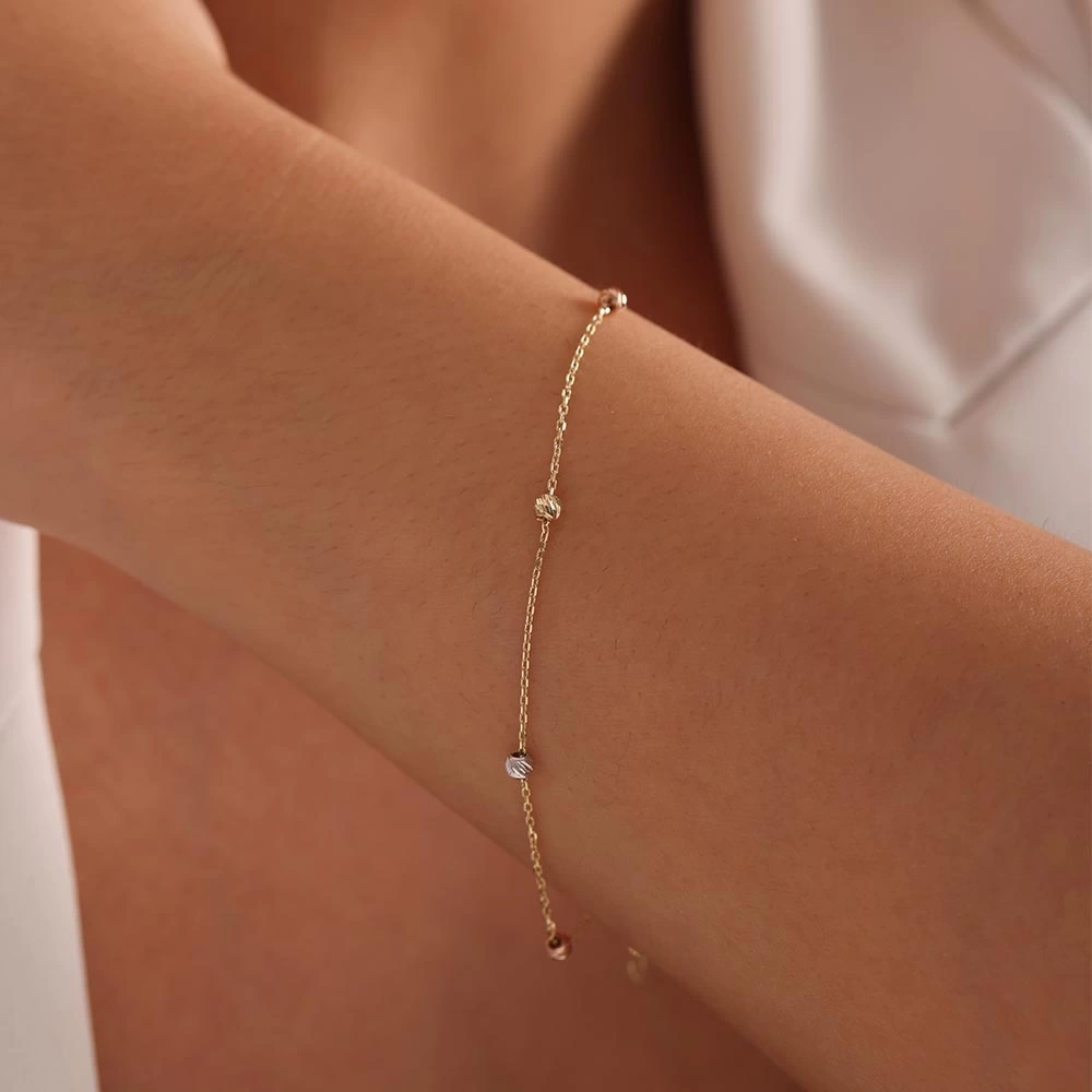 Dorikalı Zincir 14 Ayar Altın Bileklik