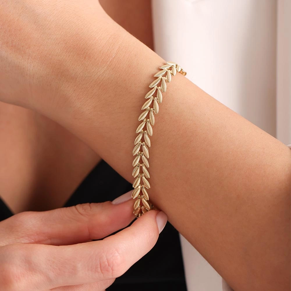 Başak 14 Ayar Altın Bileklik