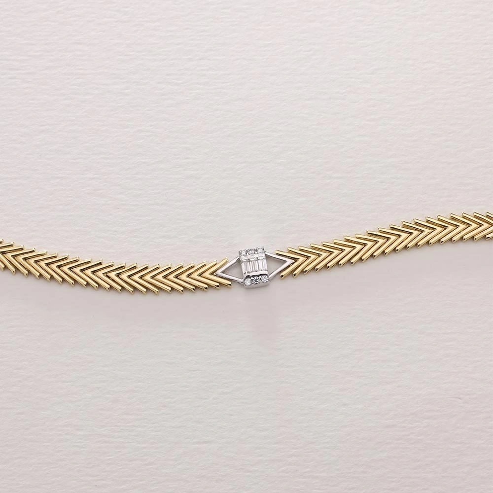 Bagetli Başak 14 Ayar Altın Bileklik