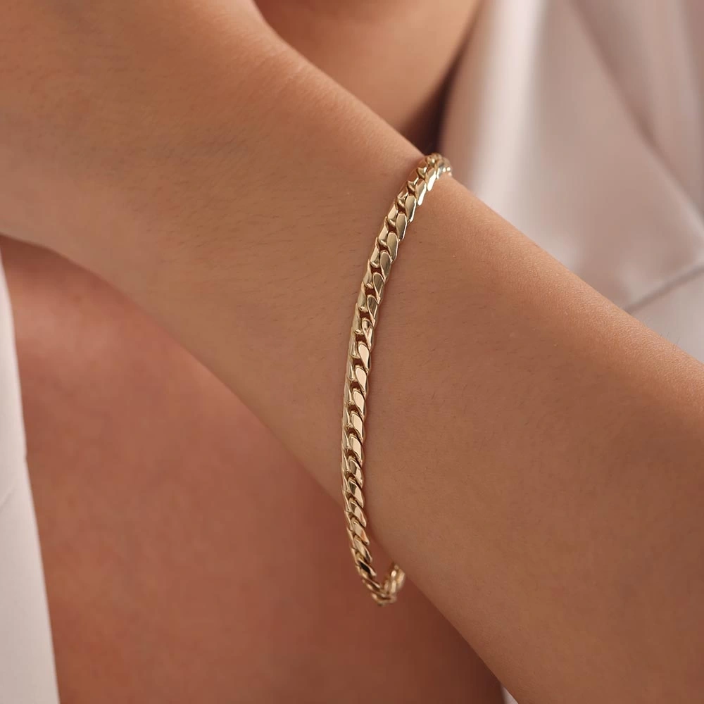 Ezme Burgu 14 Ayar Altın Bileklik