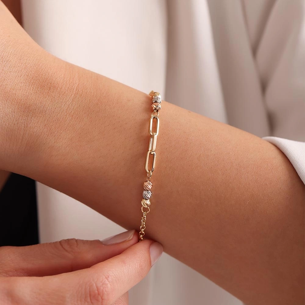 Dorika Ataşlı 14 Ayar Altın Bileklik