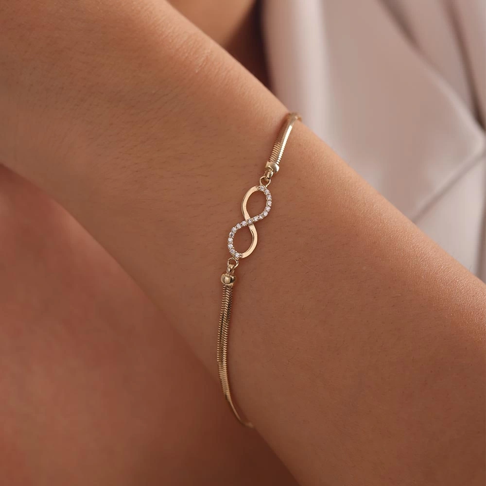 Sonsuzluk 14 Ayar Altın Bileklik