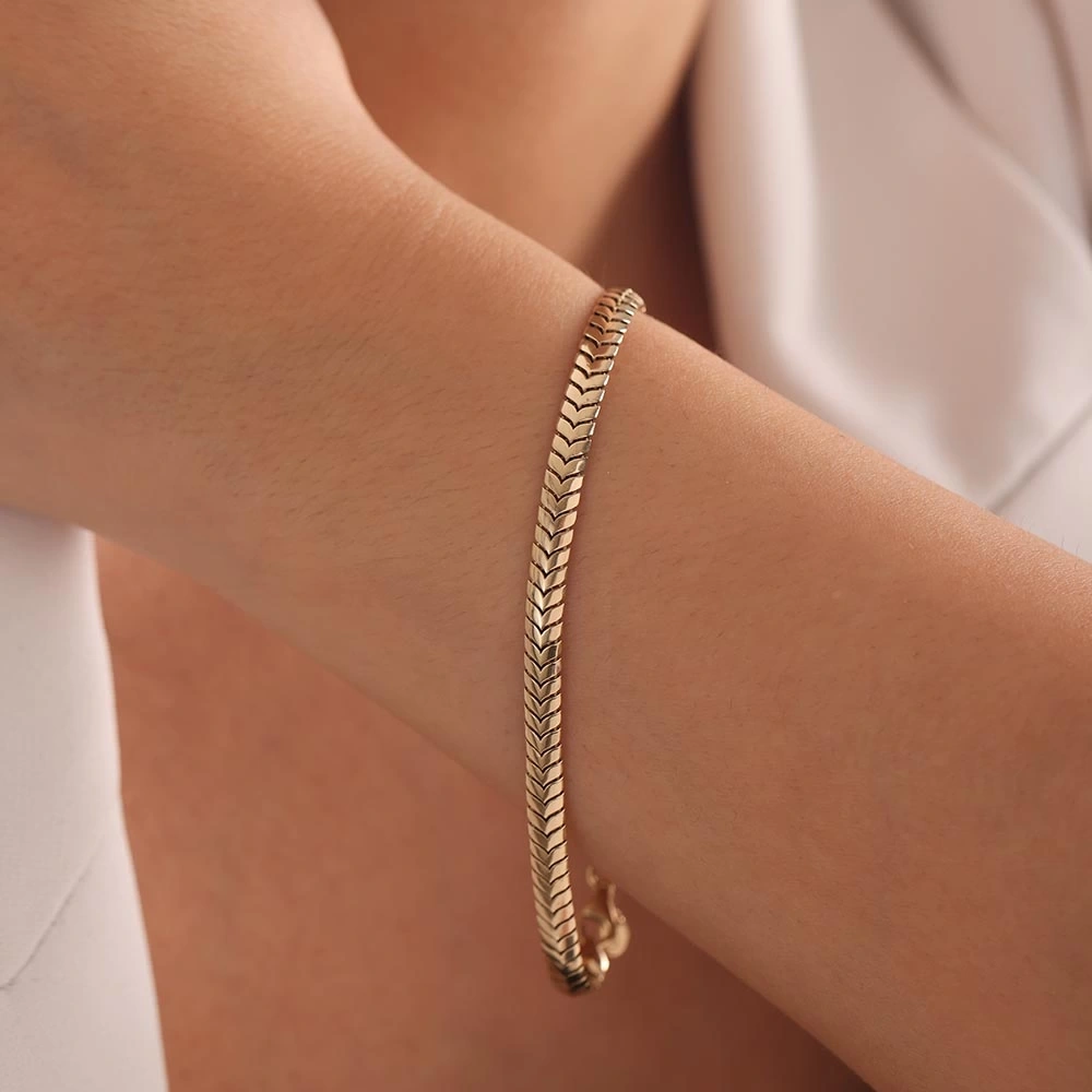 İtalyan Balıksırtı 14 Ayar Altın Bileklik