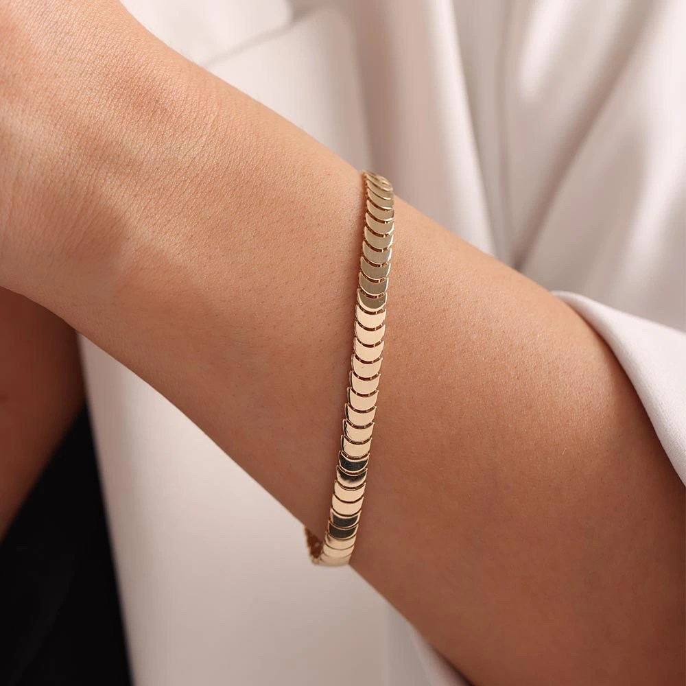 Sıralı Ay 14 Ayar Altın Bileklik