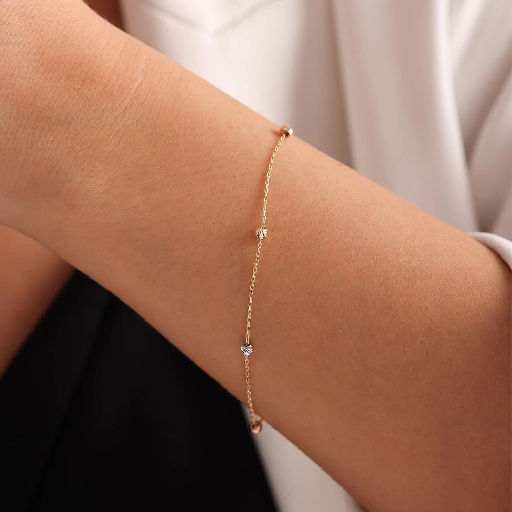 Dorikalı Zincir 14 Ayar Altın Bileklik