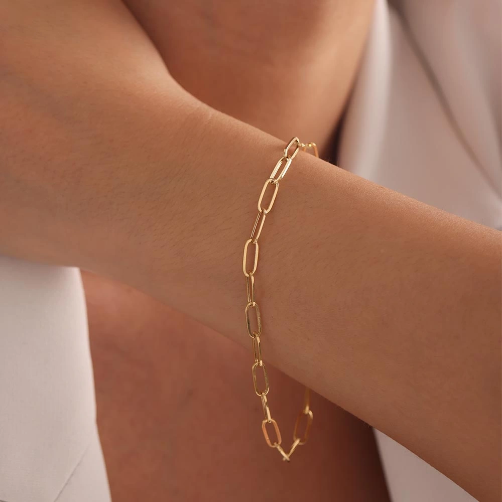 İnce Ataş 14 Ayar Altın Bileklik