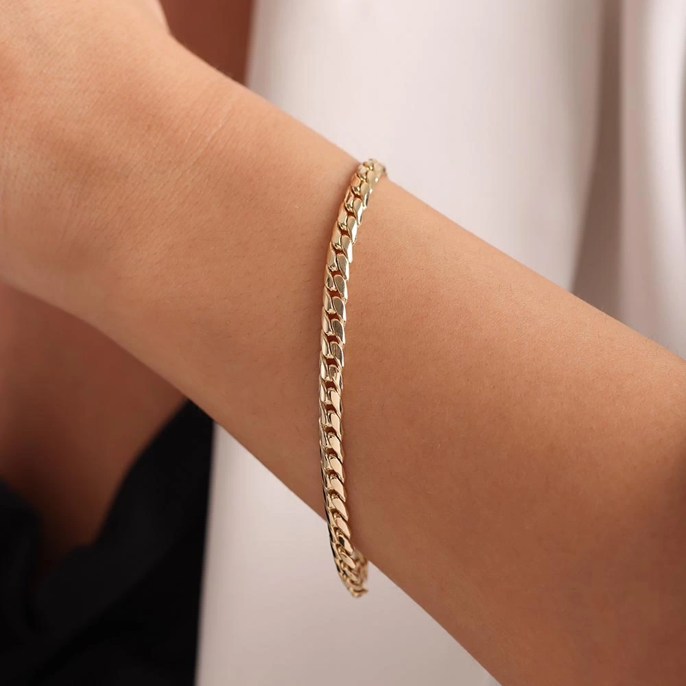 Ezme Burgu 14 Ayar Altın Bileklik