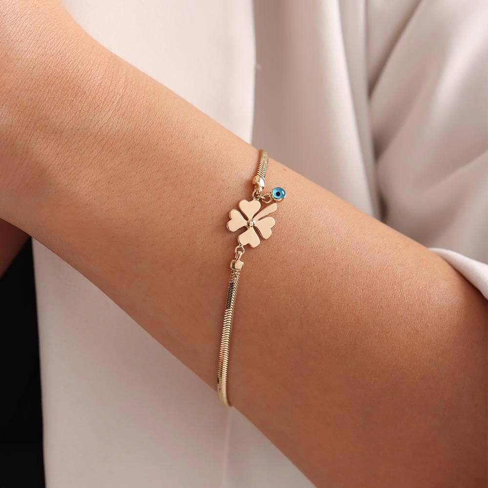 Yonca 14 Ayar Altın Bileklik