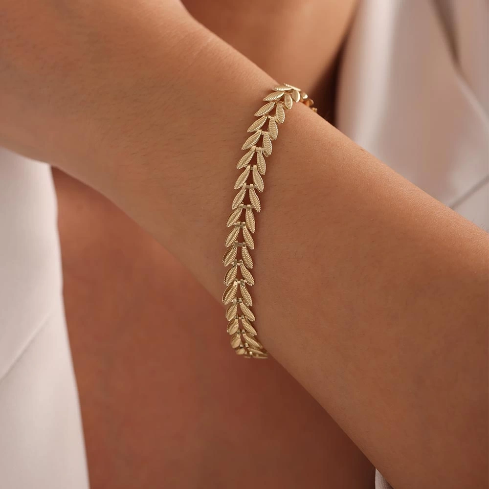 Başak 14 Ayar Altın Bileklik