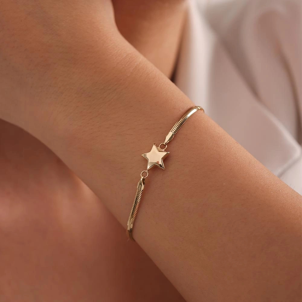 Yıldız 14 Ayar Altın Bileklik