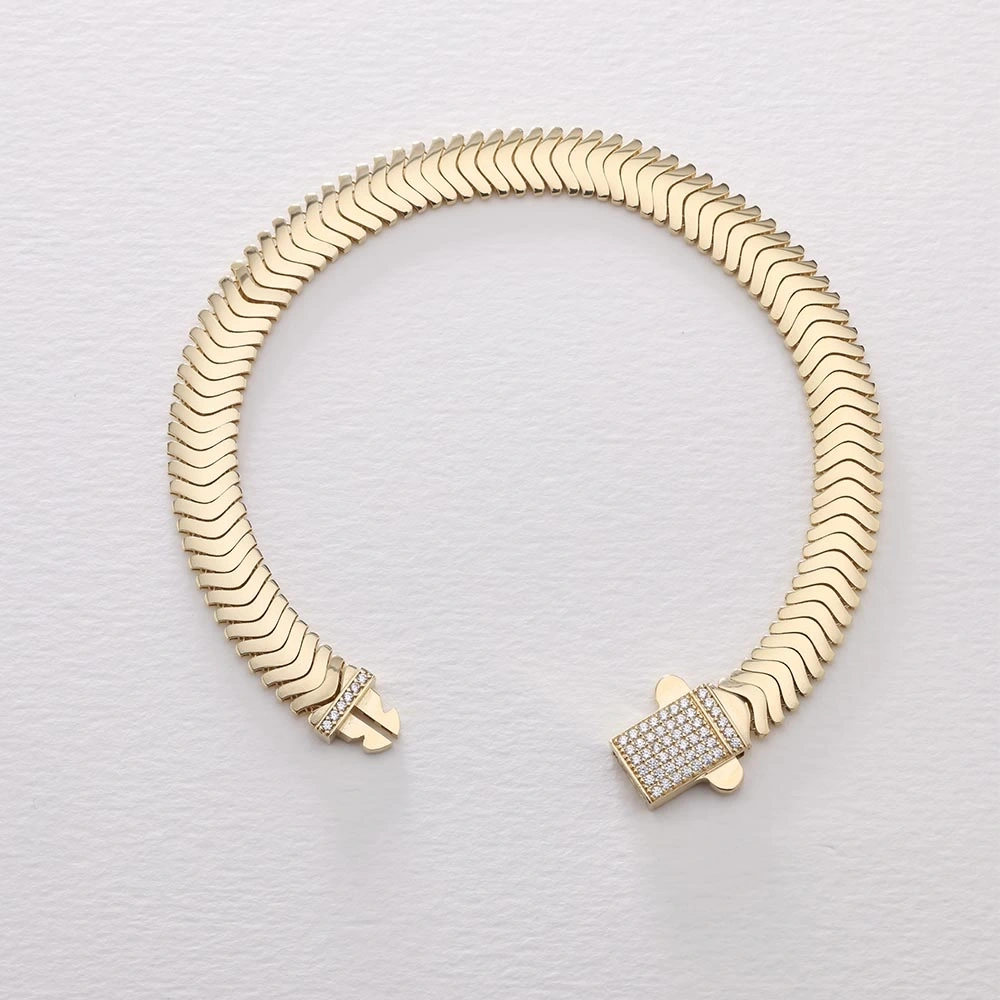 Balıksırtı 14 Ayar Altın Bileklik