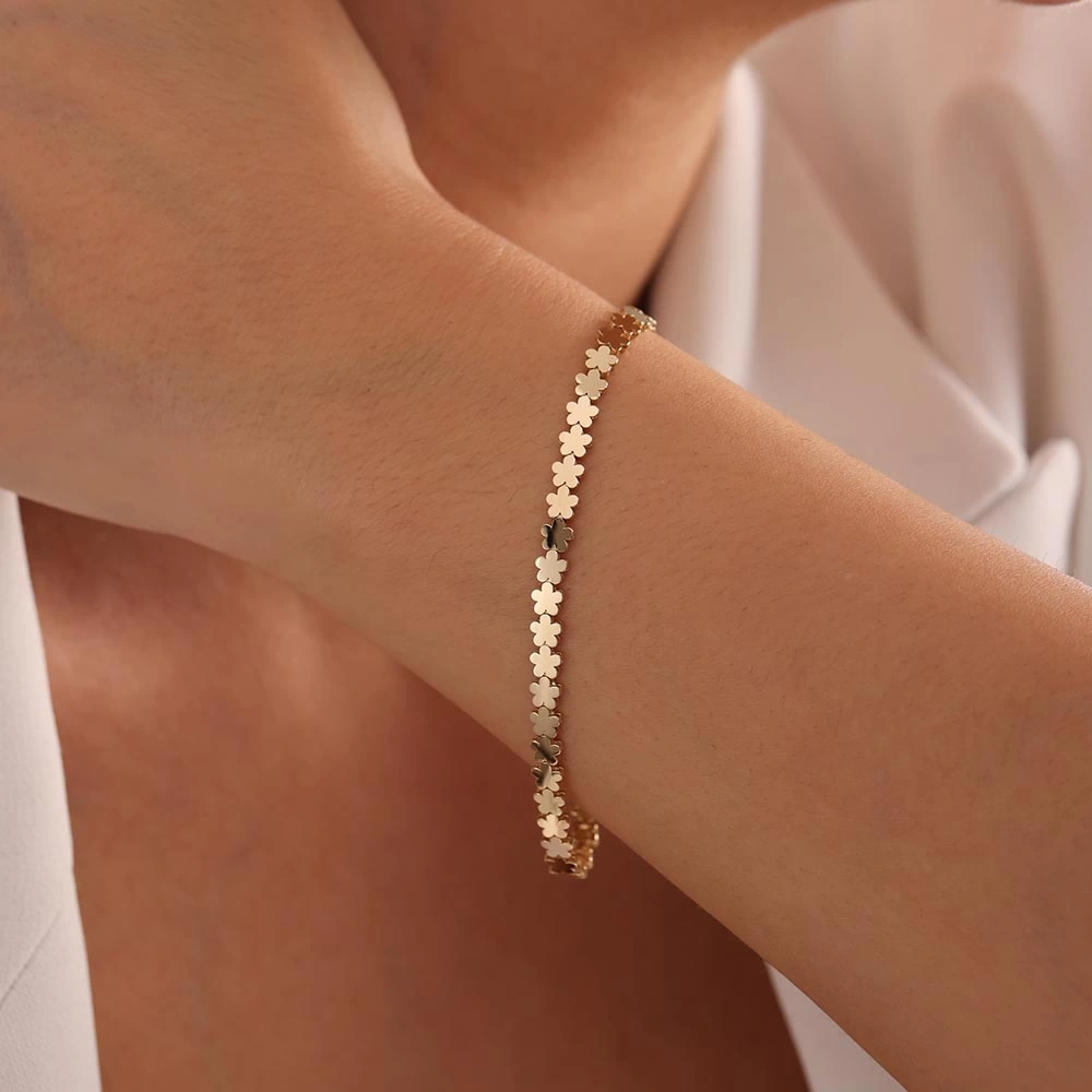 Papatyalı 14 Ayar Altın Bileklik