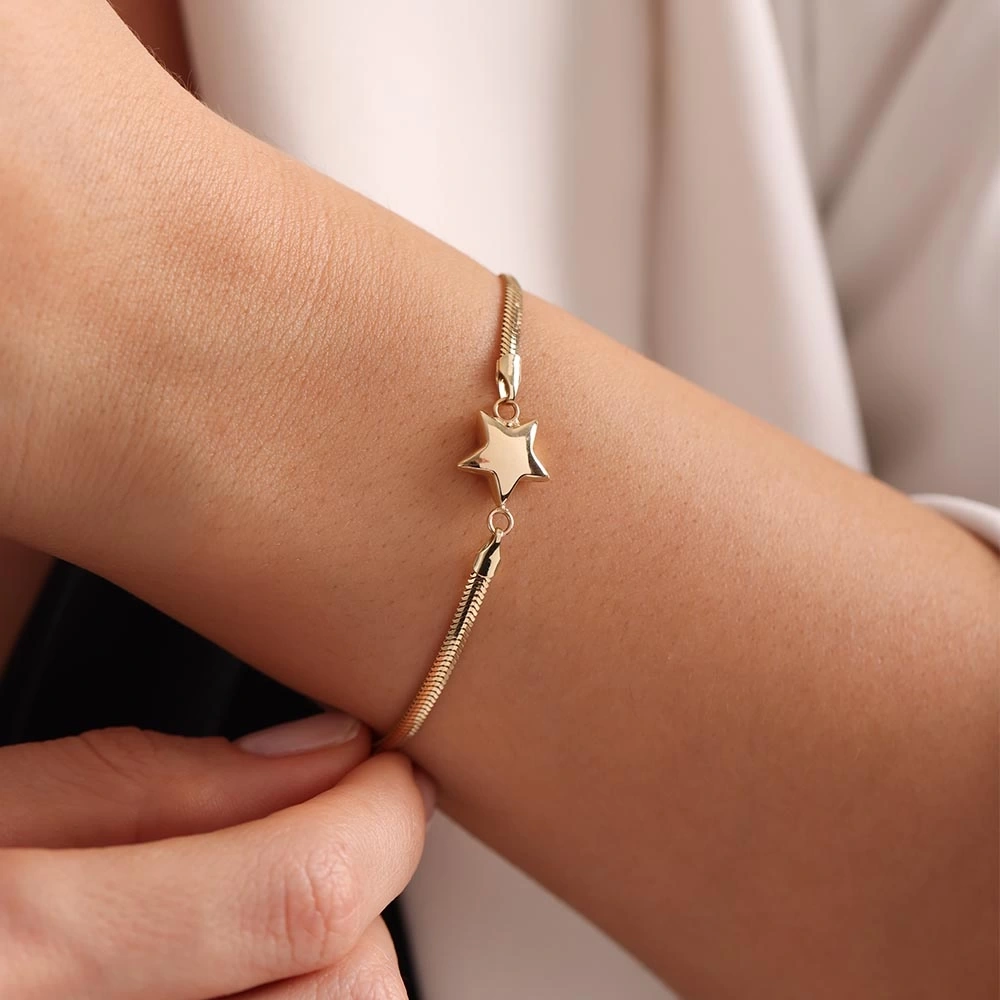 Yıldız 14 Ayar Altın Bileklik
