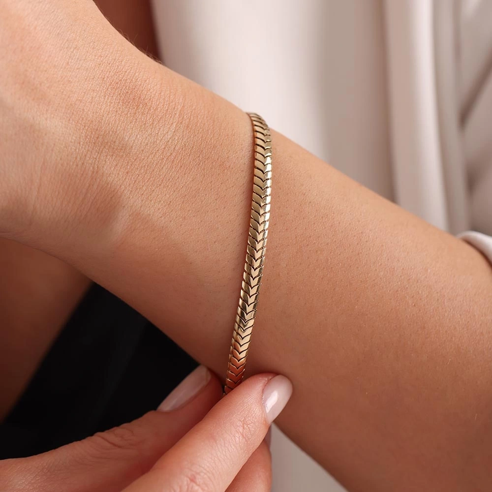 İtalyan Balıksırtı 14 Ayar Altın Bileklik