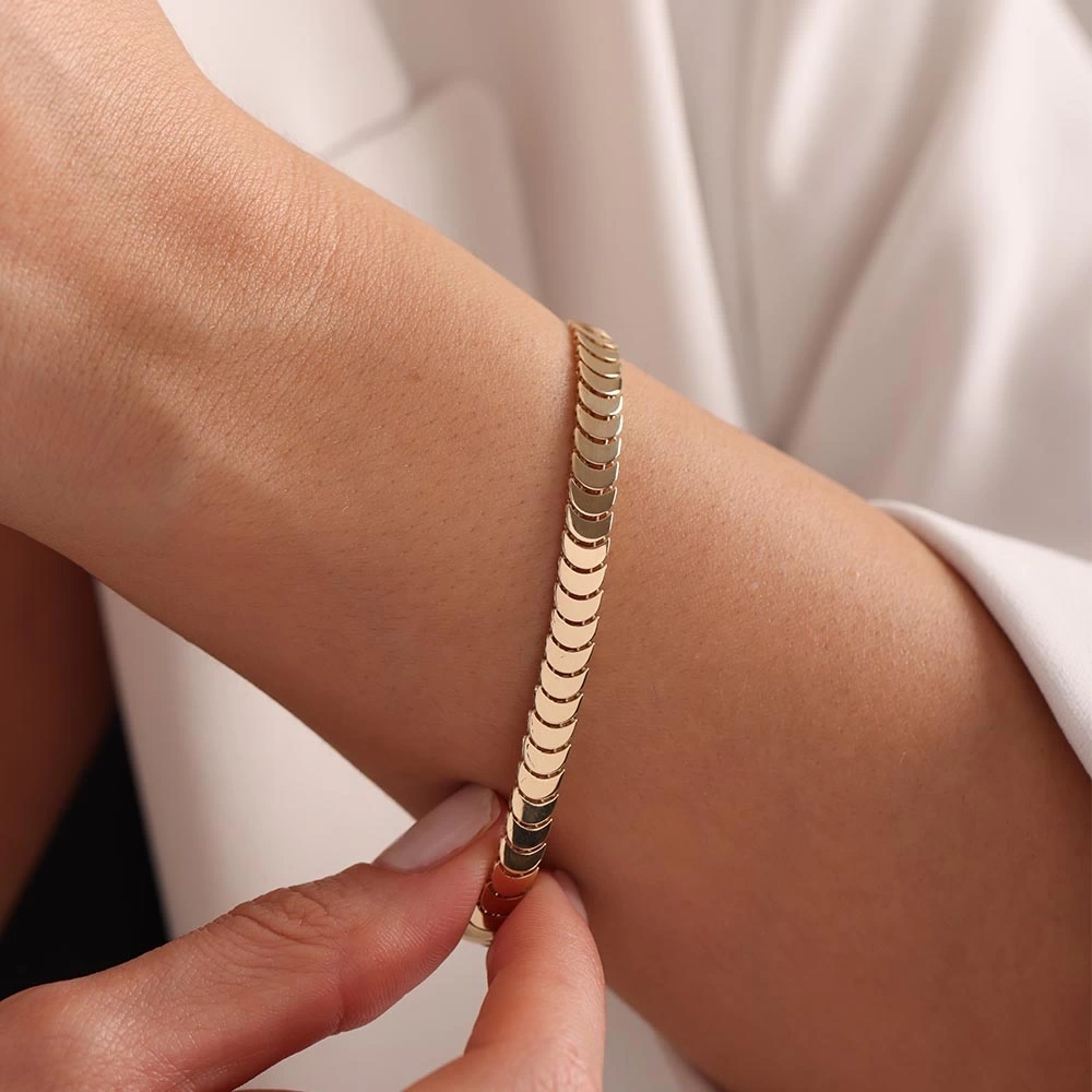 Sıralı Ay 14 Ayar Altın Bileklik