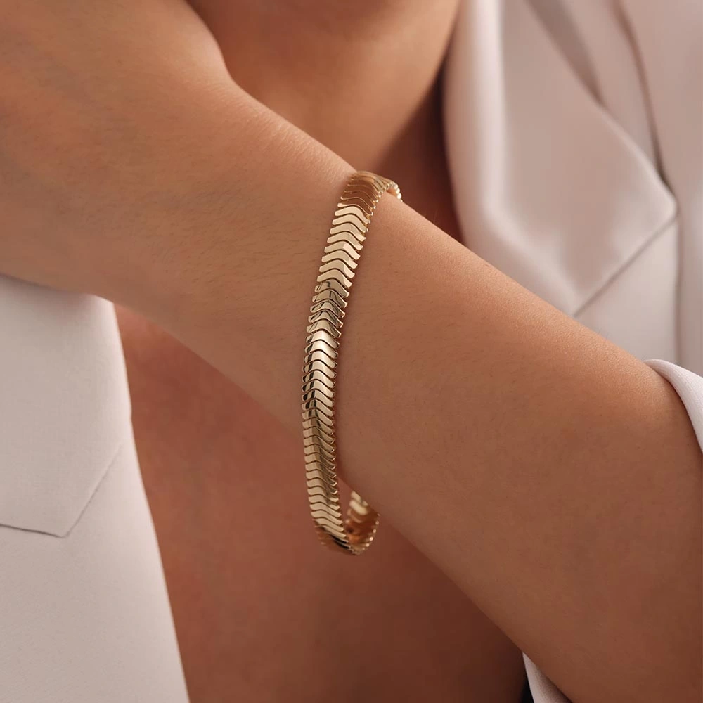 Balıksırtı 14 Ayar Altın Bileklik