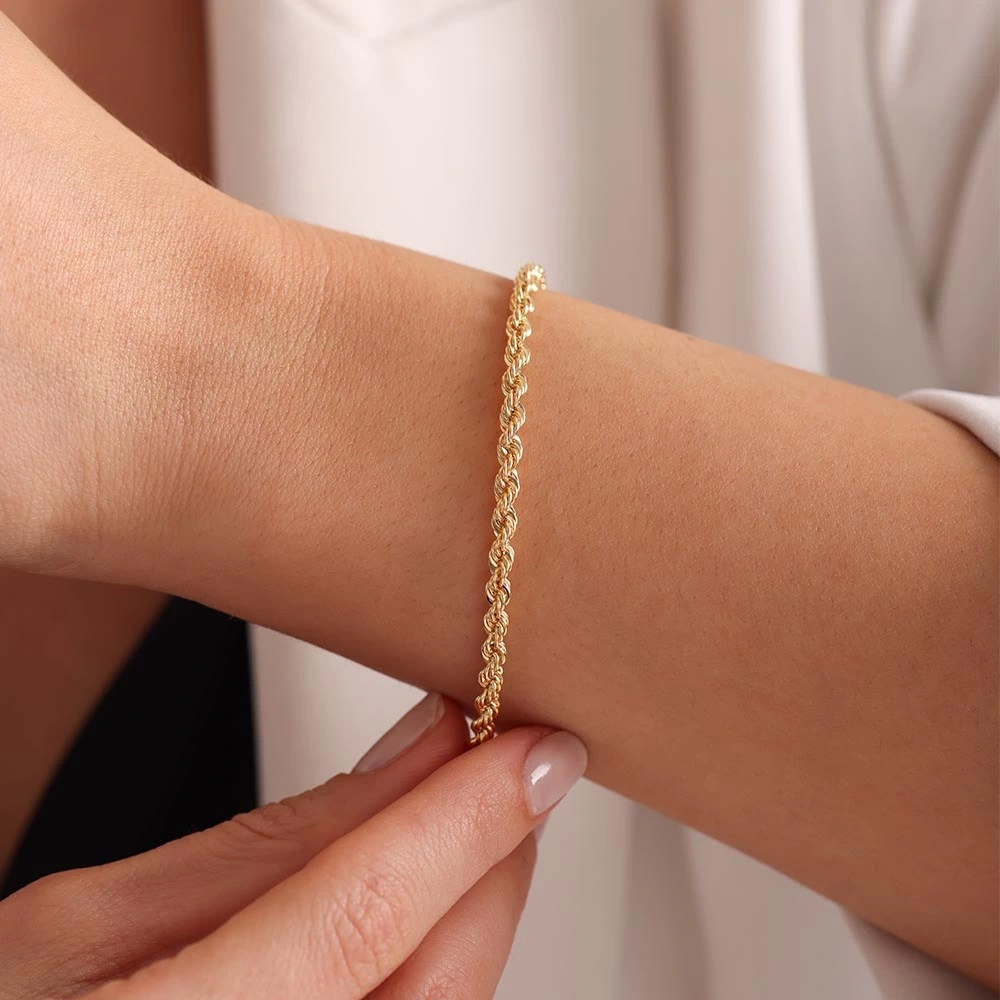 Burgulu 14 Ayar Altın Bileklik