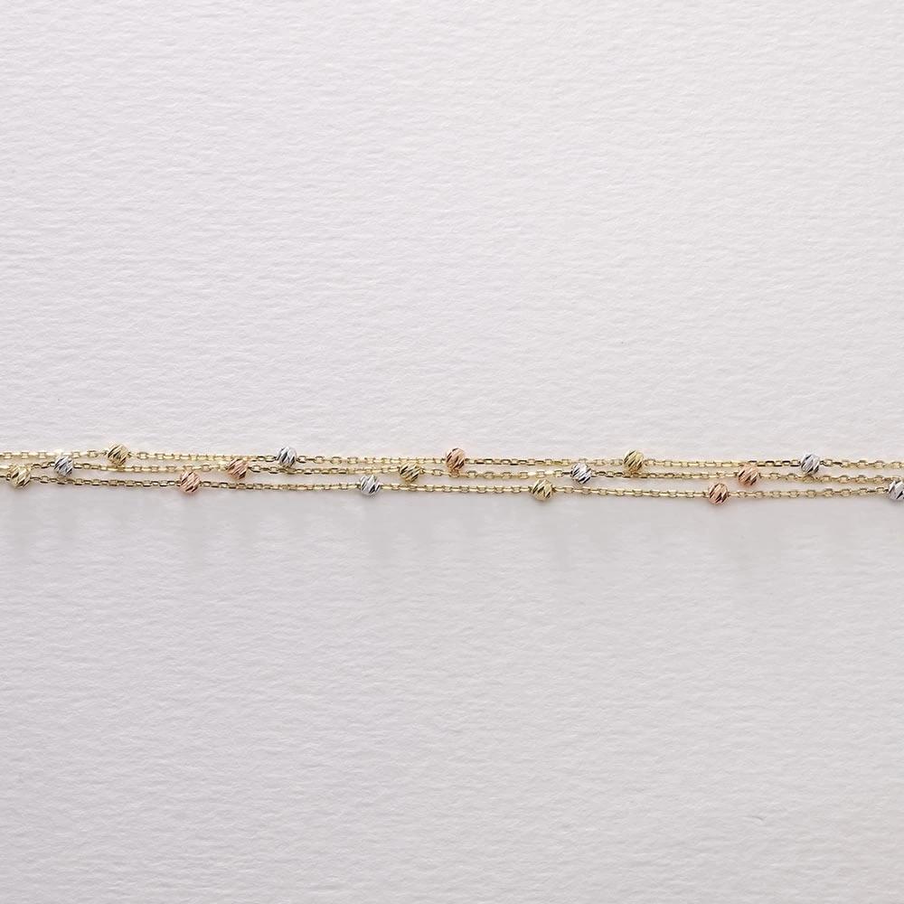 3lü Zİncir 14 Ayar Altın Bileklik