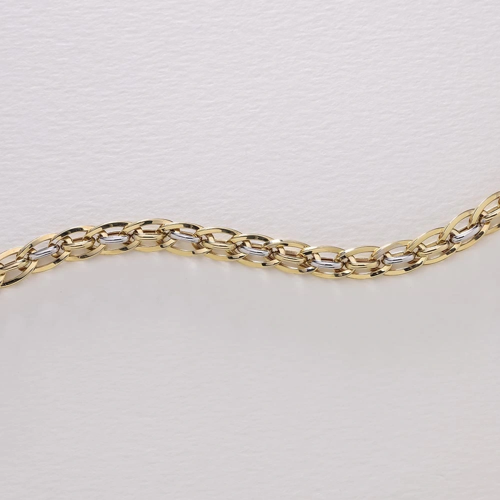 Retro Sık Halkalı 14 Ayar Altın Bileklik