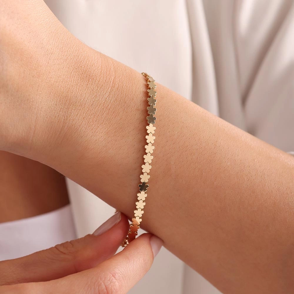 Papatyalı 14 Ayar Altın Bileklik