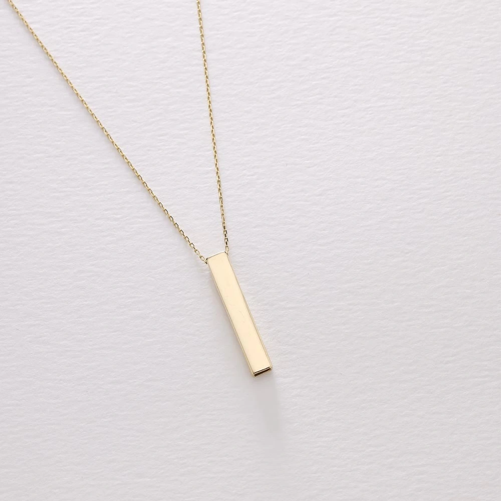 Çubuk Plaka14 Ayar Altın Kolye