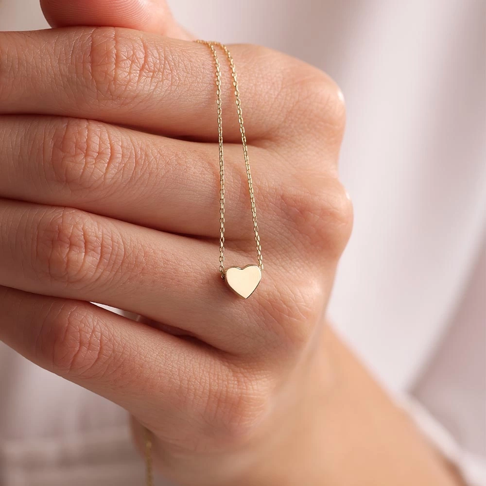 Kalp 14 Ayar Altın Kolye