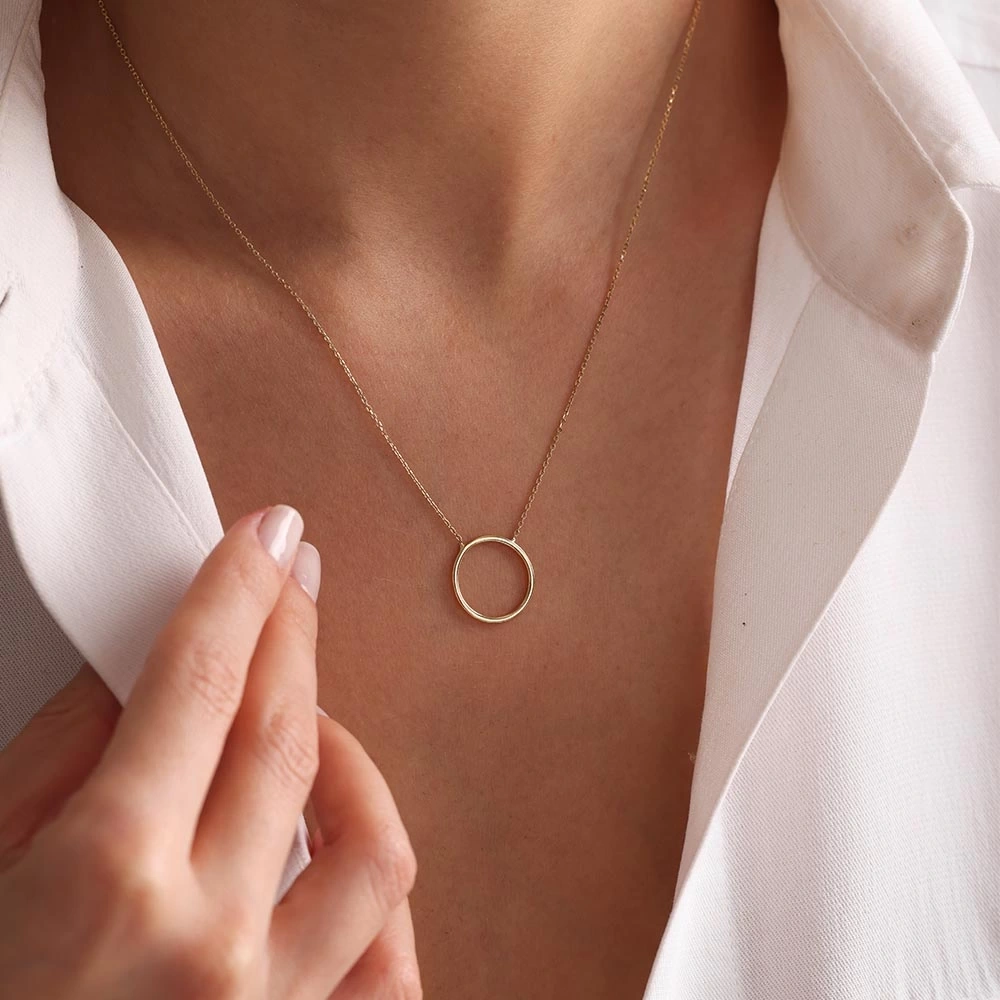 Halka 14 Ayar Altın Kolye