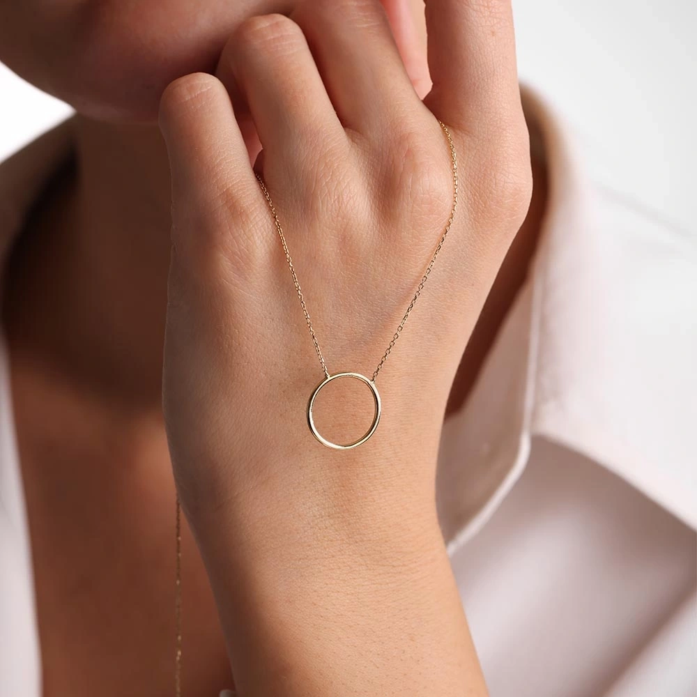 Halka 14 Ayar Altın Kolye