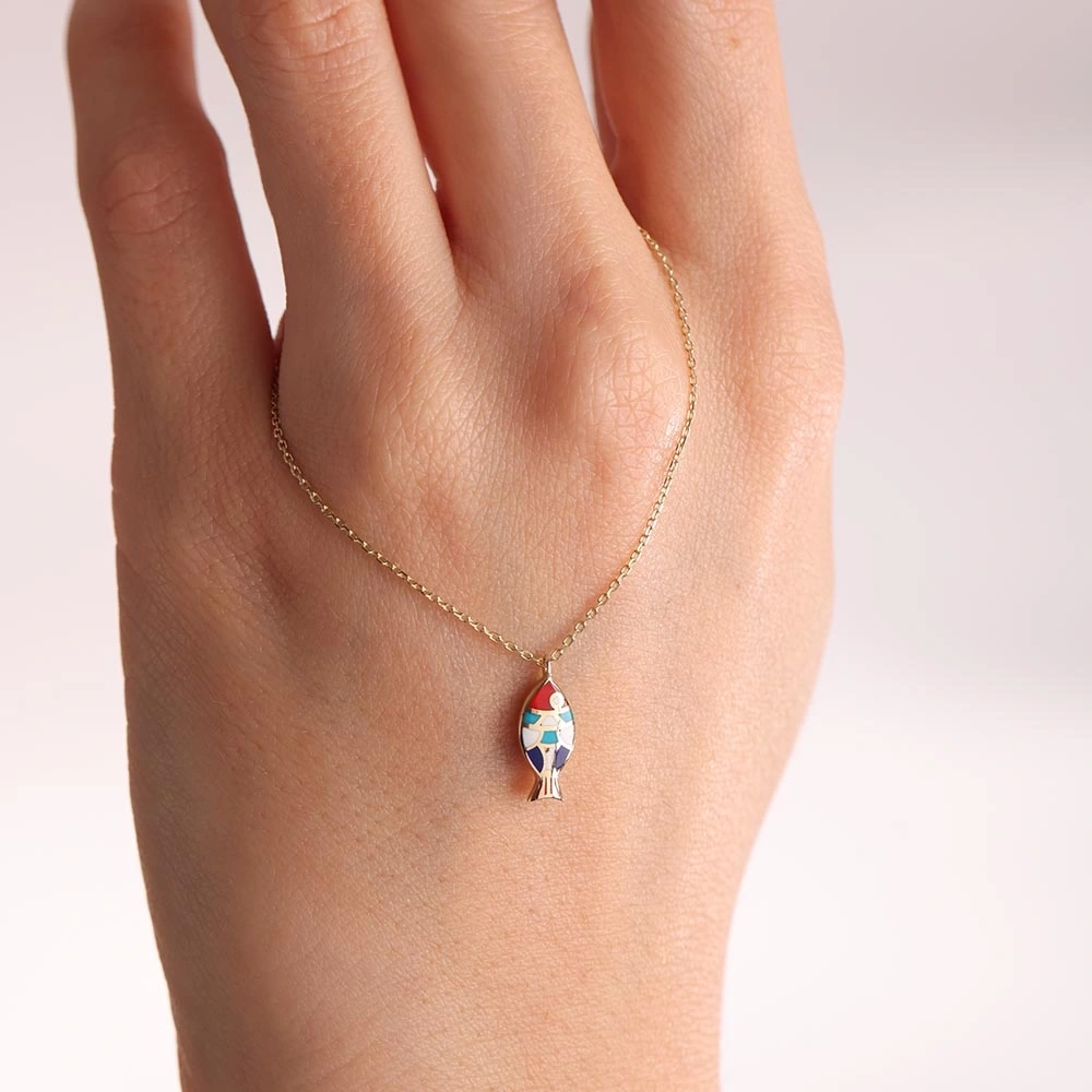 Balık 14 Ayar Altın Kolye