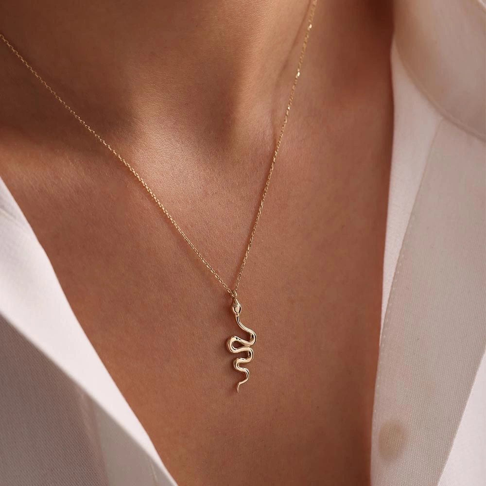 Yılan 14 Ayar Altın Kolye