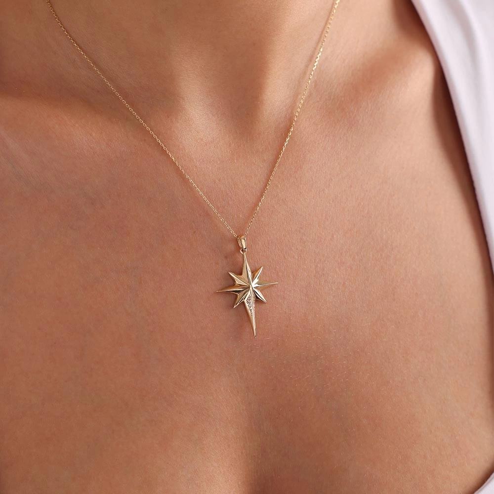 Kutup Yıldızı 14 Ayar Altın Kolye