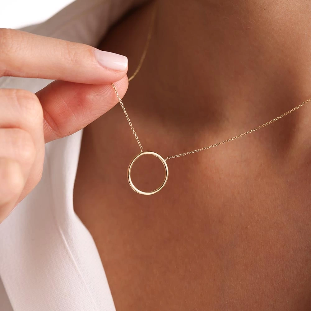 Halka 14 Ayar Altın Kolye