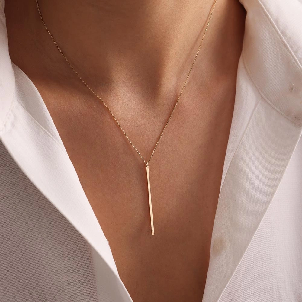 Çizgi 14 Ayar Altın Kolye